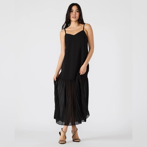 Steve Madden Dresses & Skirts - Steve Madden Sz Small Black Ember Flowy Maxi Semi-Sheer Dress Preppy Summer